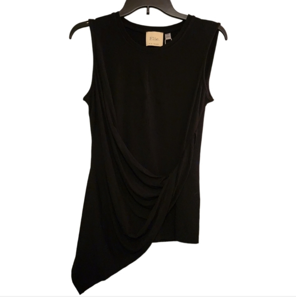 Elie tahari viscose blend drape front sleeveless top fits like a 6 imo
